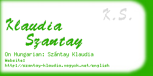 klaudia szantay business card