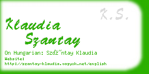 klaudia szantay business card